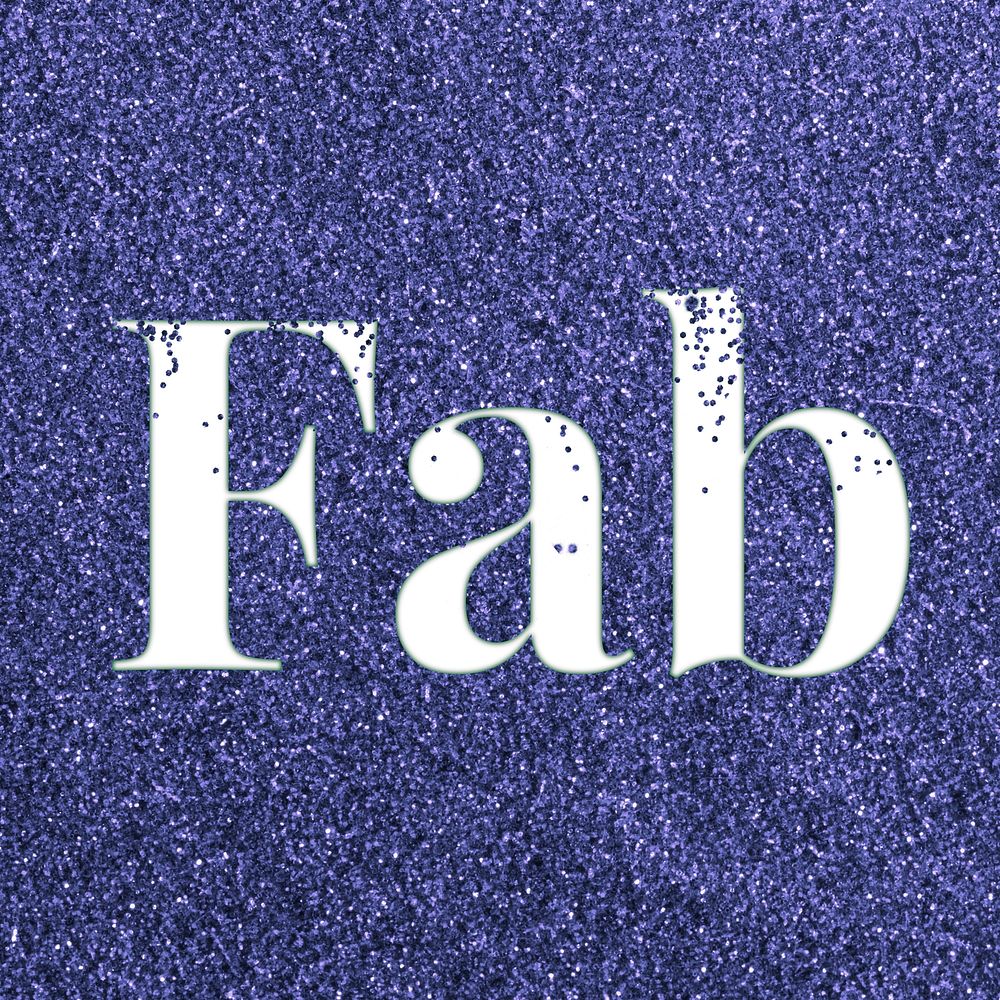 Glitter sparkle fab word typography dark blue