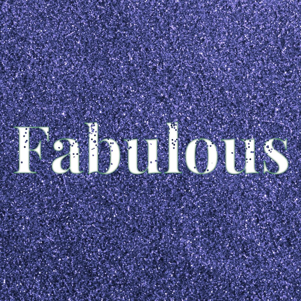 Glitter text fabulous dark blue sparkle font lettering