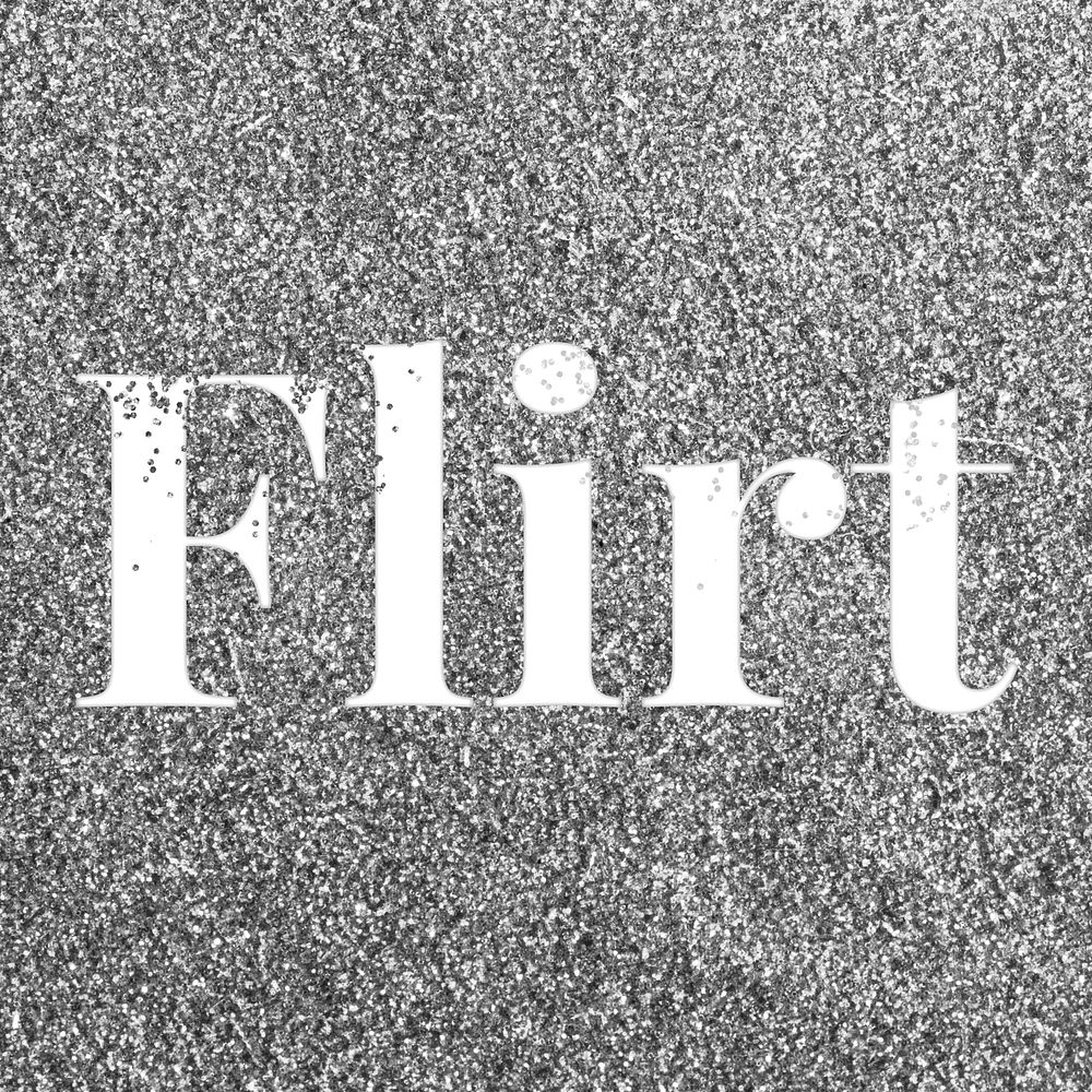 Flirt sparkle text gray glitter font lettering