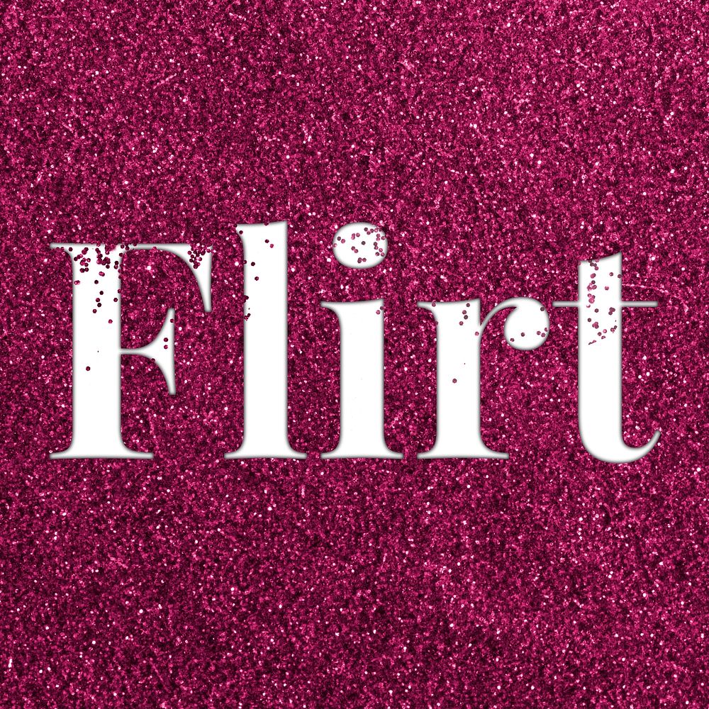 Glitter sparkle flirt lettering typography ruby
