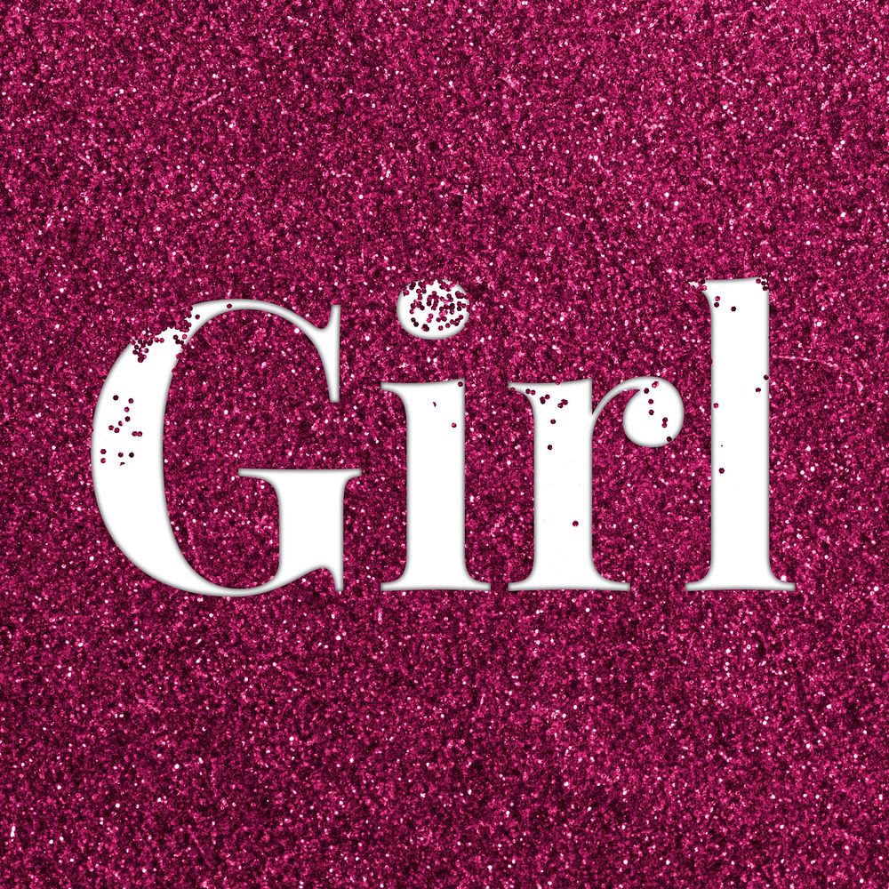 Glitter sparkle girl text typography ruby