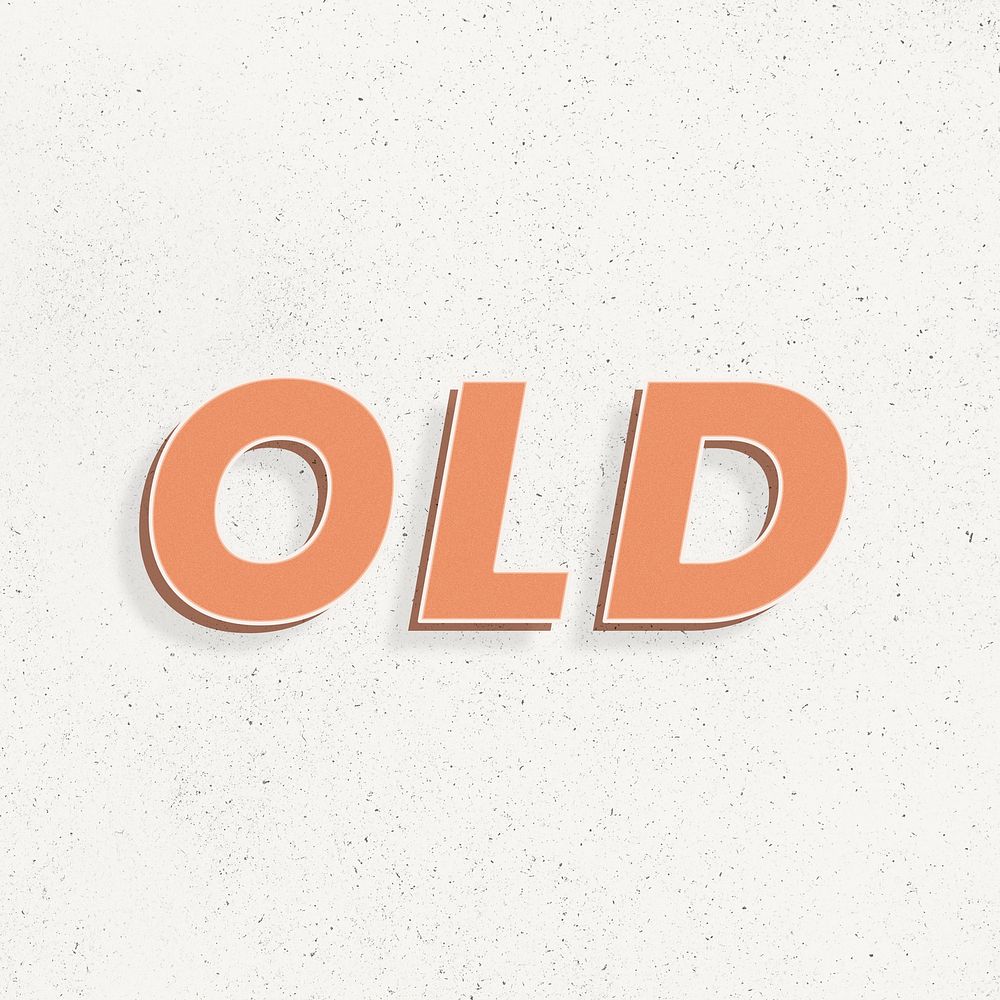 Retro old word bold text typography 3d effect