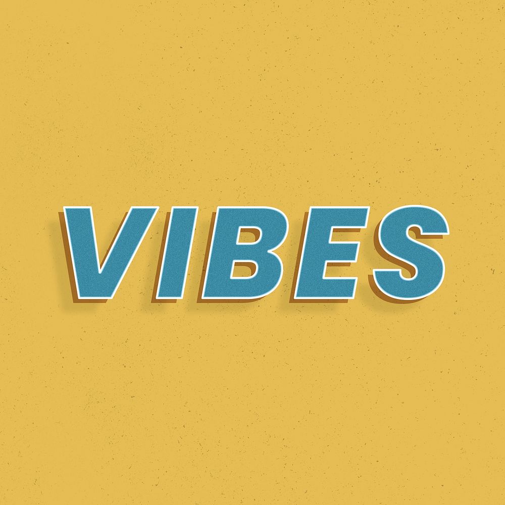 Retro vibes text shadow typography lettering