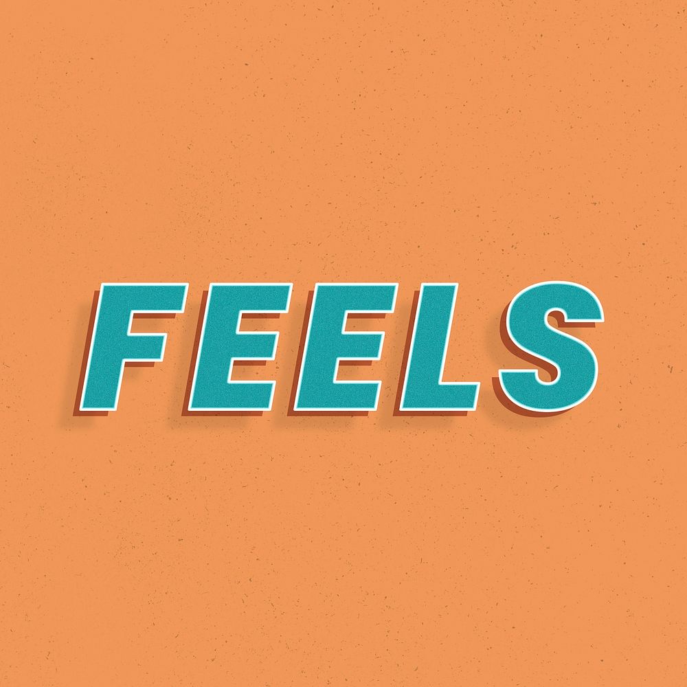 3d effect feels word retro typography lettering