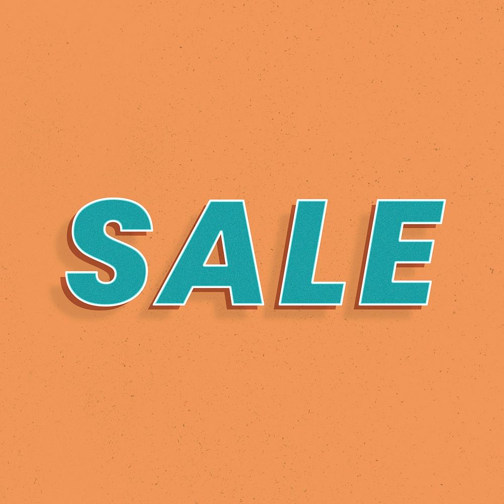 Sale text retro 3d effect typography lettering