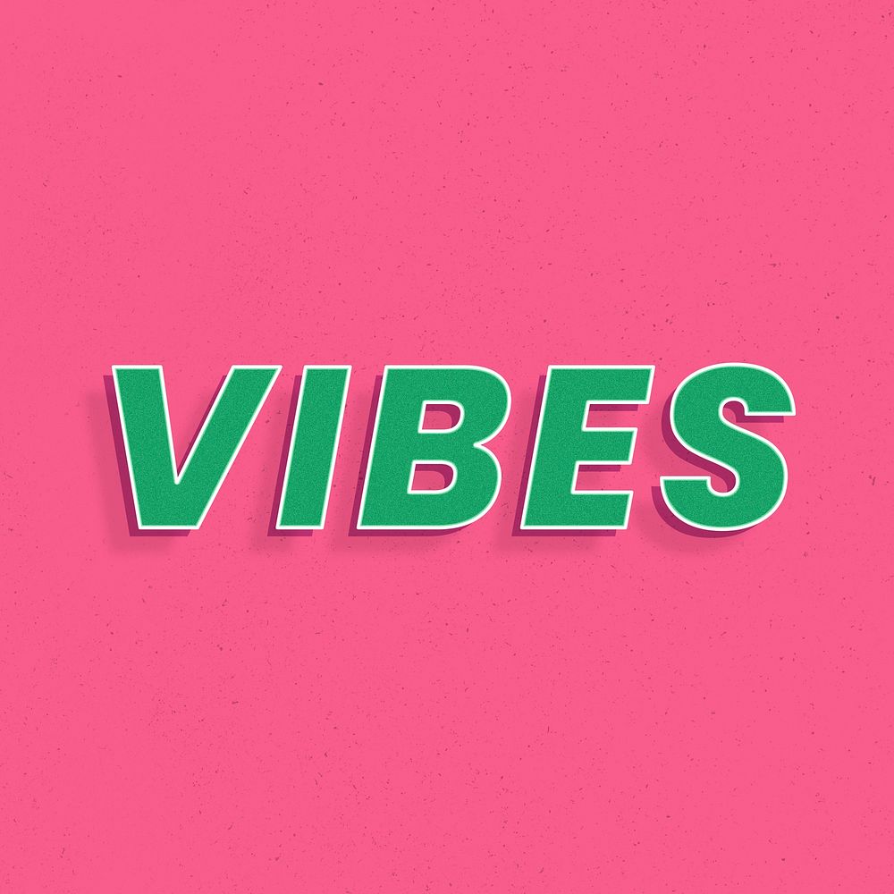 Vibes retro shadow typography 3d effect