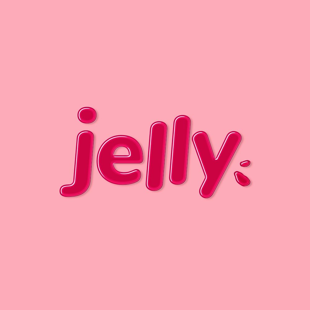 Jelly embossed jelly word typography