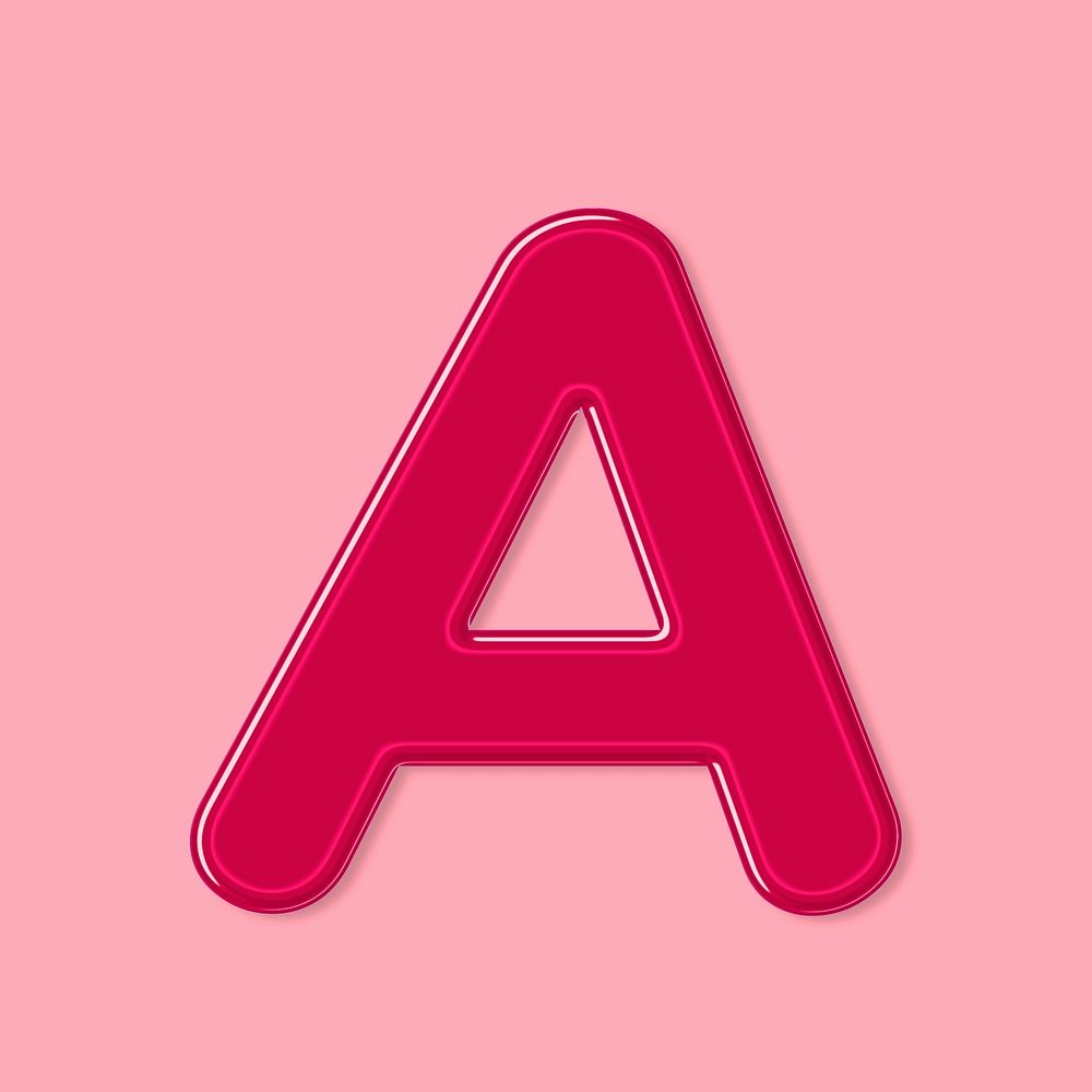 Letter A jelly bold psd embossed typography