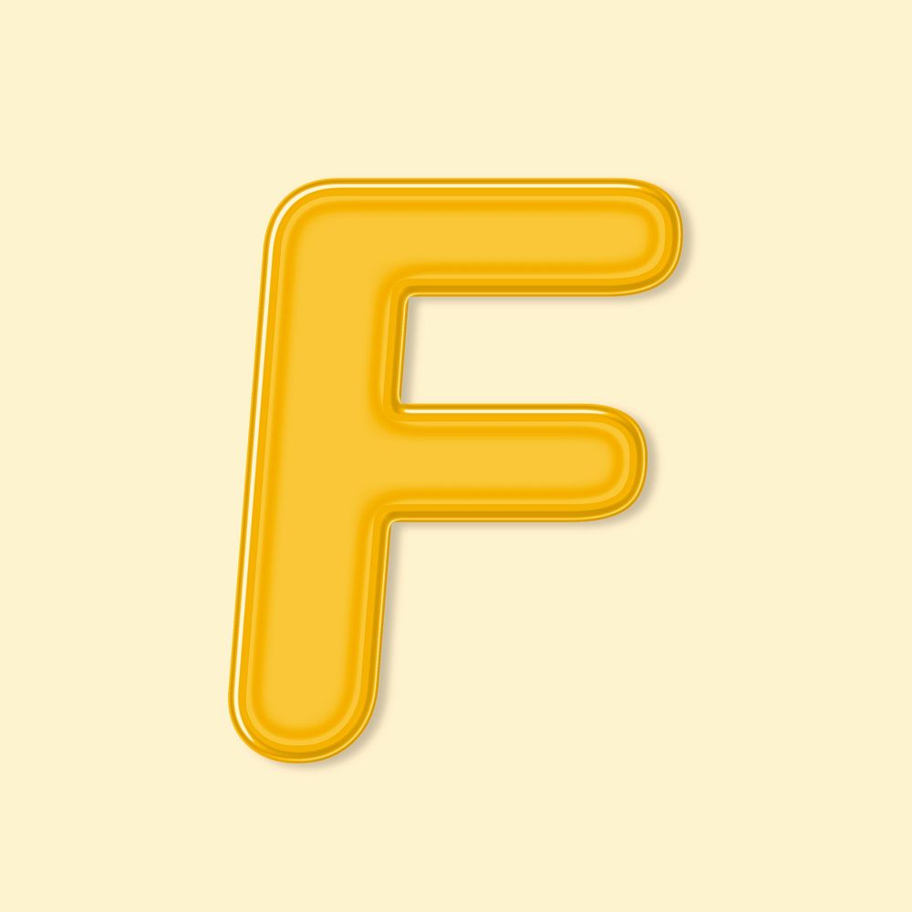 Jelly embossed psd letter F typography
