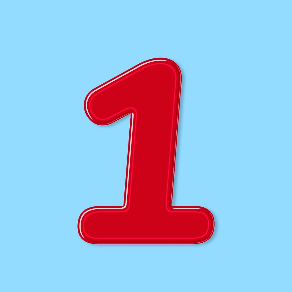 Jelly bold embossed number 1 psd typography