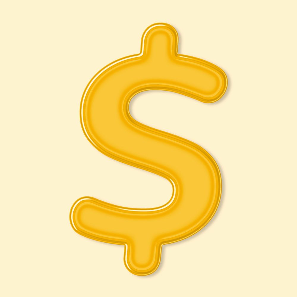 Jelly psd bold embossed dollar sign typography