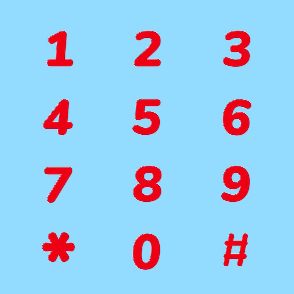 Psd jelly bold embossed number sign set