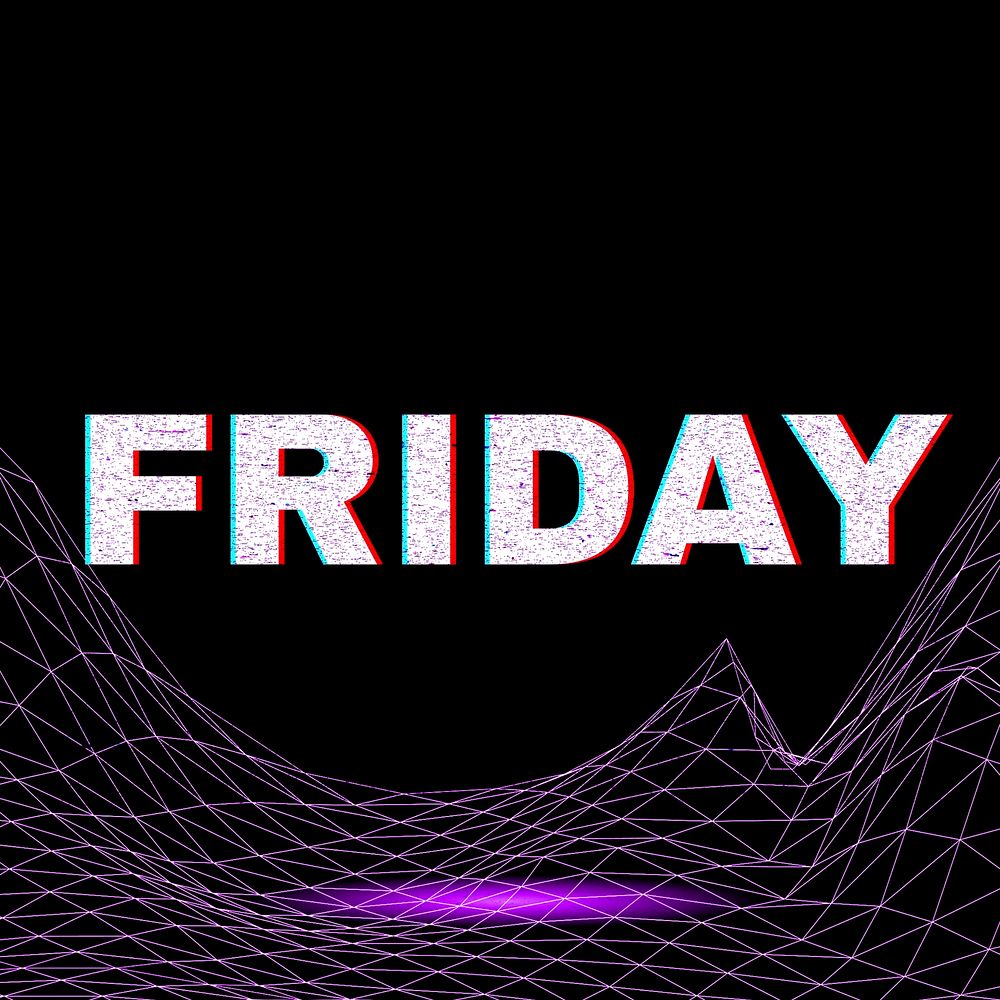 Dark neon grid friday futuristic bold font