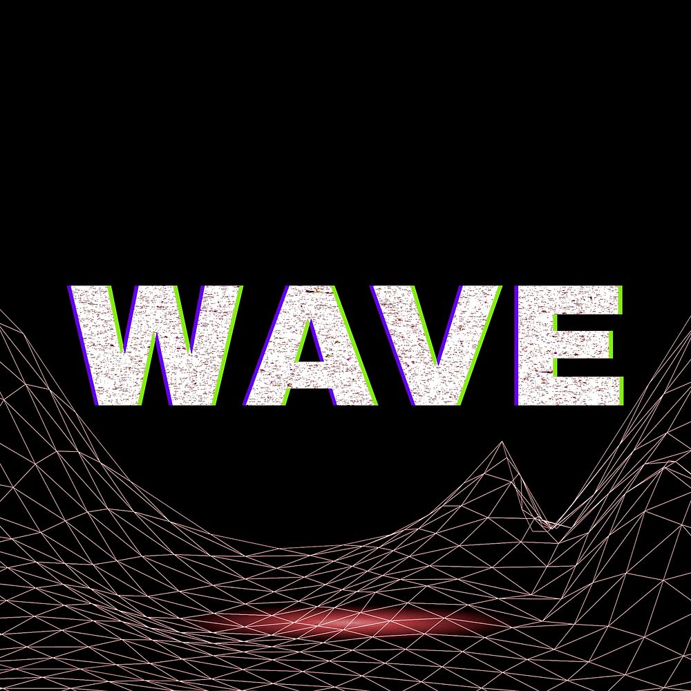 Futuristic neon wave grid bold font