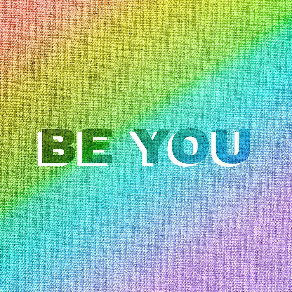 Rainbow be you text rainbow font typography