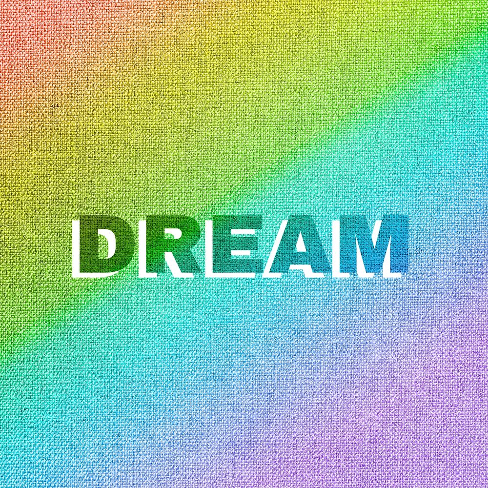Rainbow dream text rainbow font typography