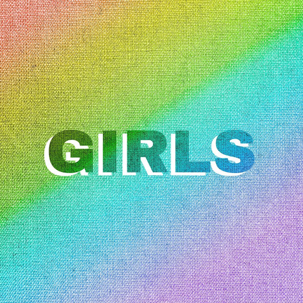 Rainbow girls text rainbow font typography