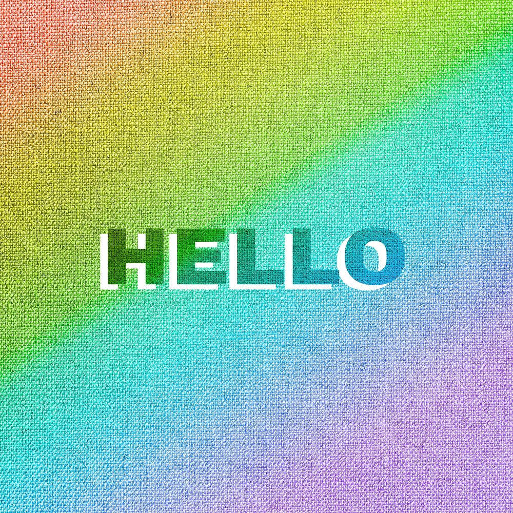 Rainbow hello text rainbow font typography
