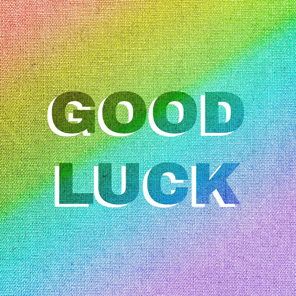 Rainbow good luck text rainbow font typography