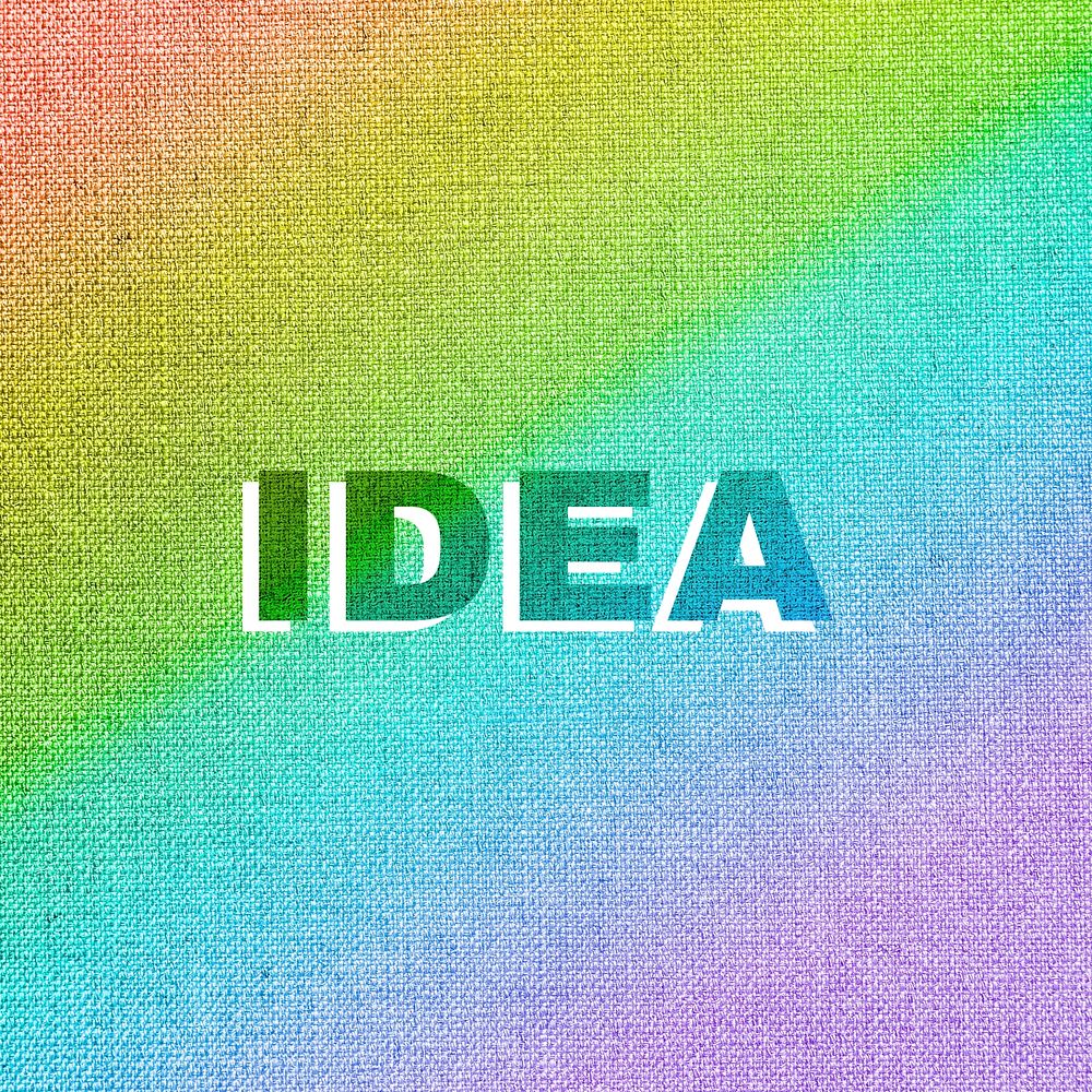 Rainbow idea text rainbow font typography
