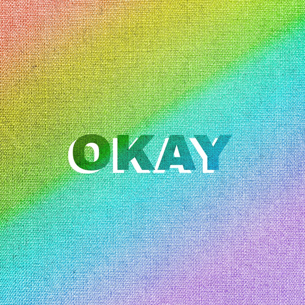 Rainbow okay text rainbow font typography