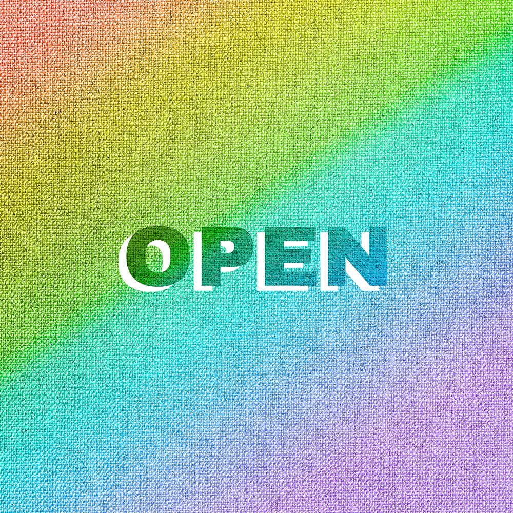 Rainbow open text rainbow font typography