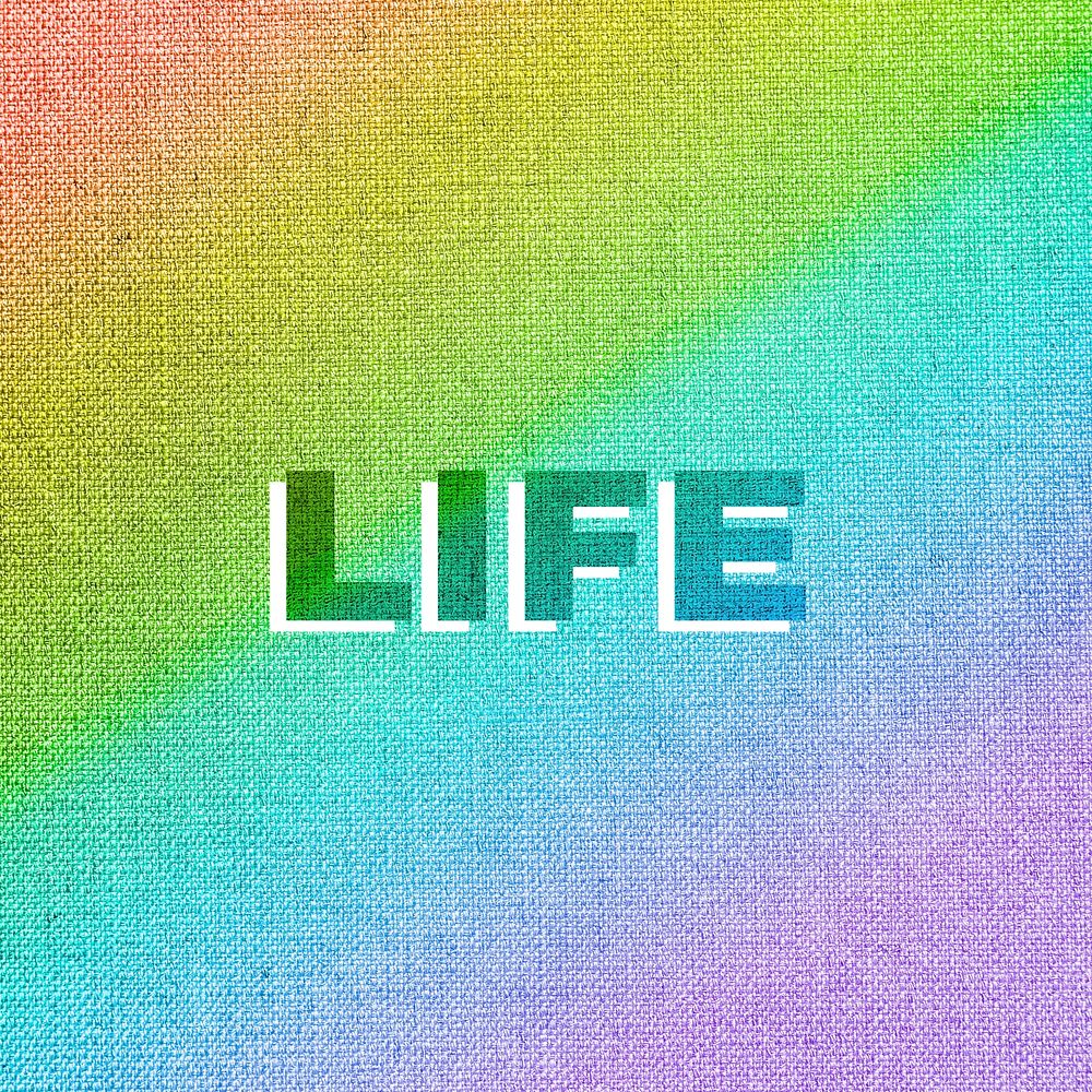Rainbow life text rainbow font typography