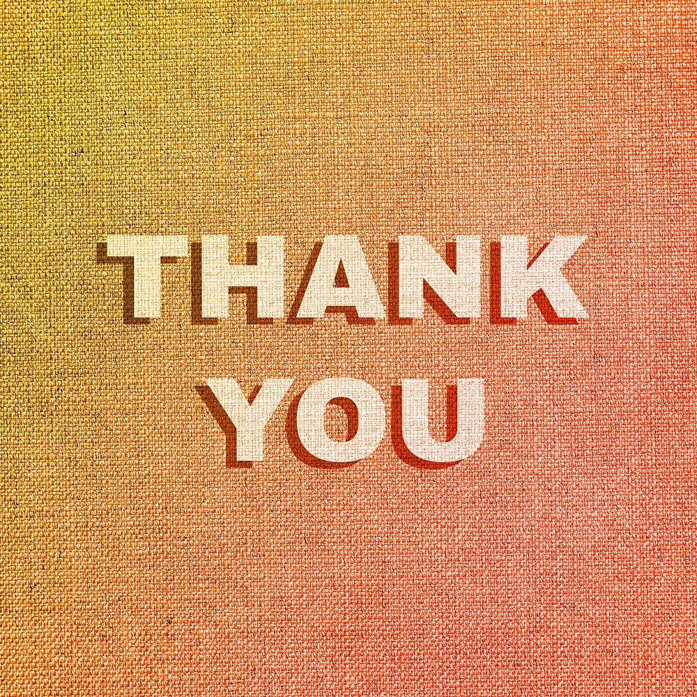 Thank you lettering bold font shadow typography