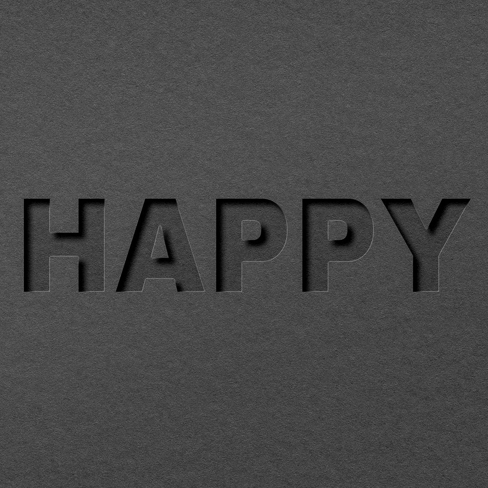 Happy 3d paper cut font typography