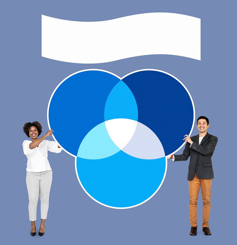 Business partners with a Venn diagram