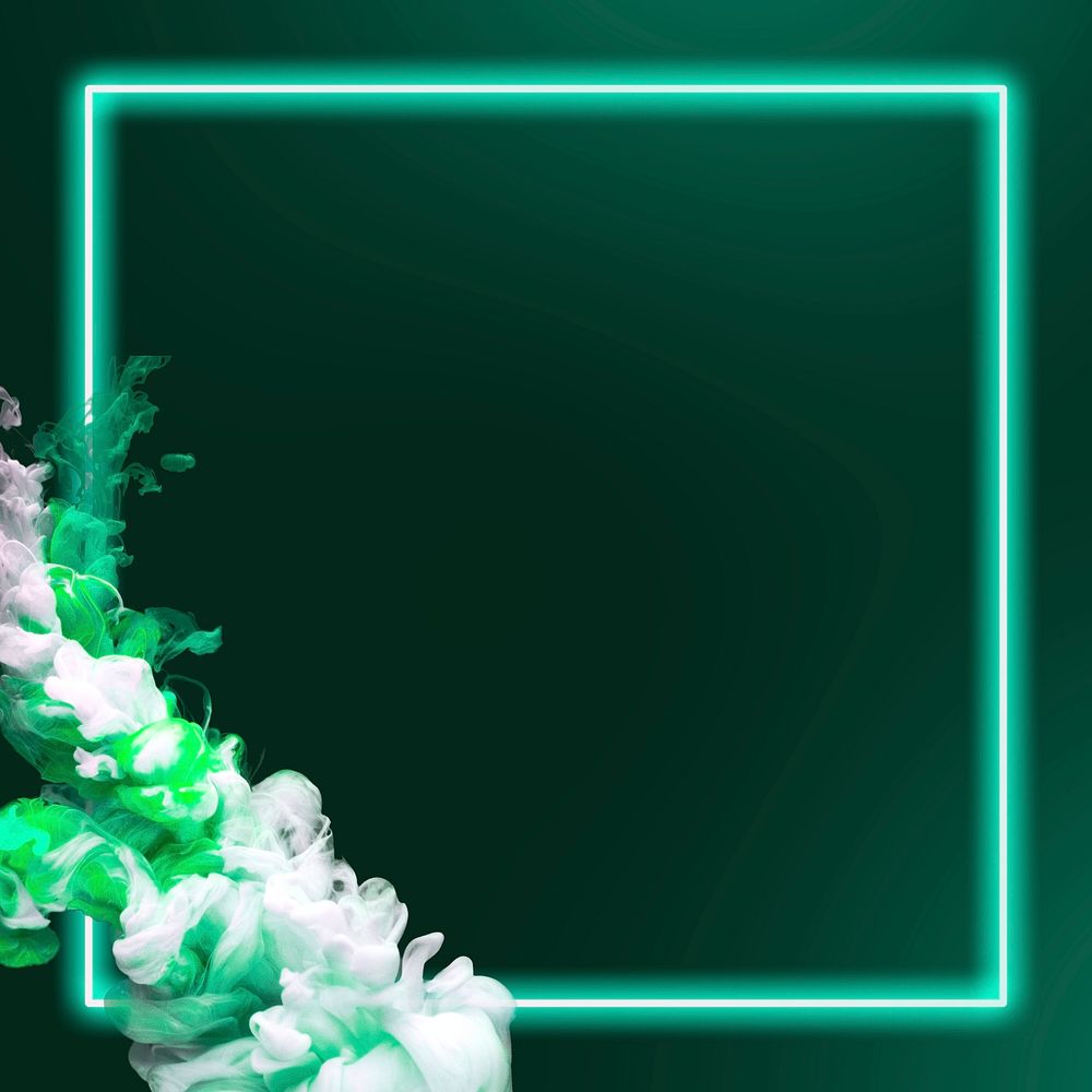 Smoke effect neon frame psd gradient green