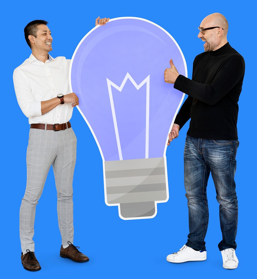 Creative men with a light bulb symbol