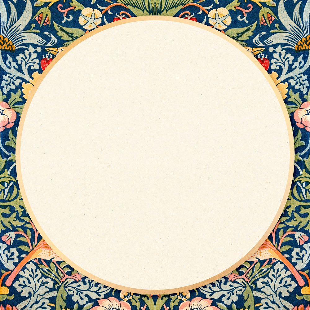 Antique ornamental frame vector border William Morris pattern