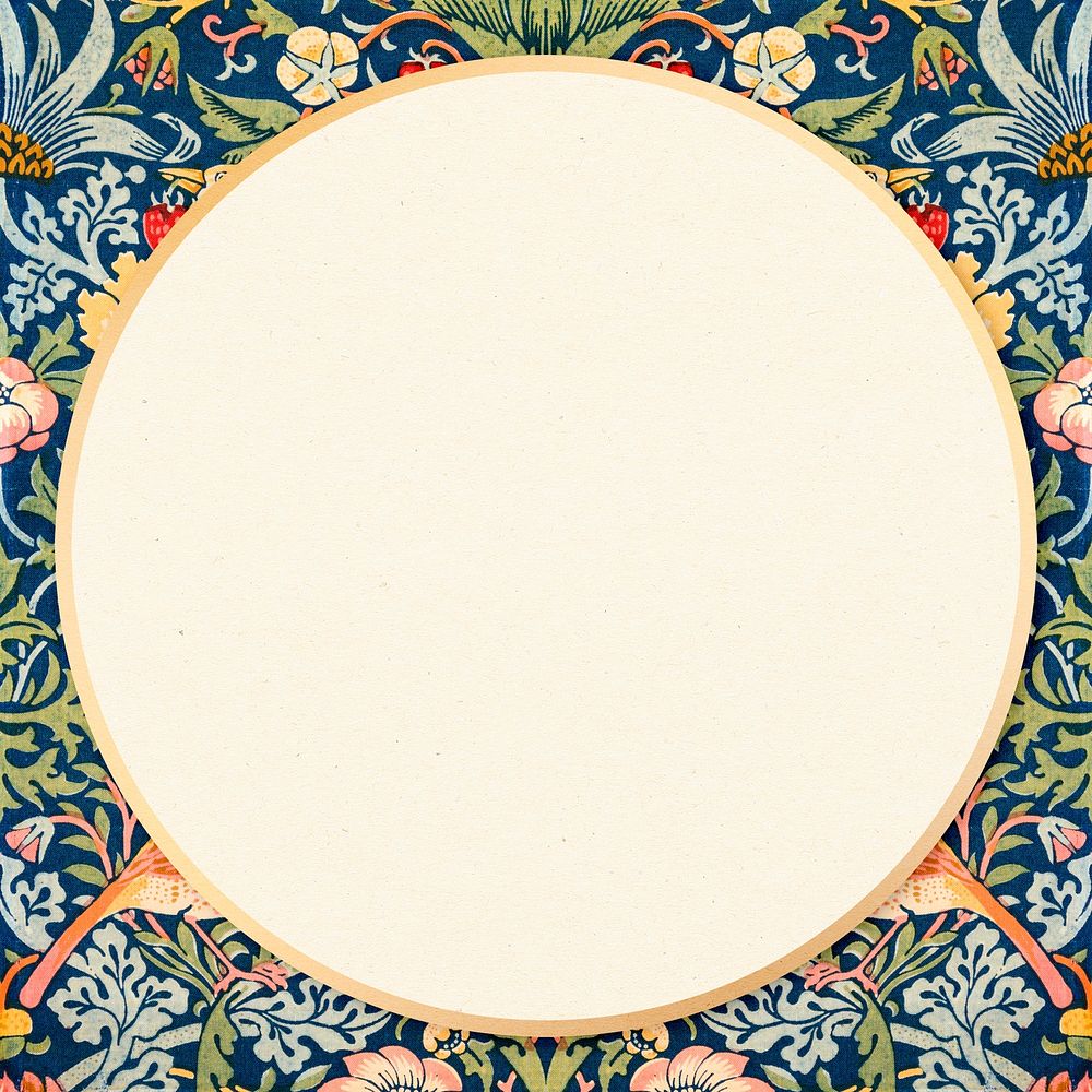 Antique ornamental frame psd Boho border William Morris pattern