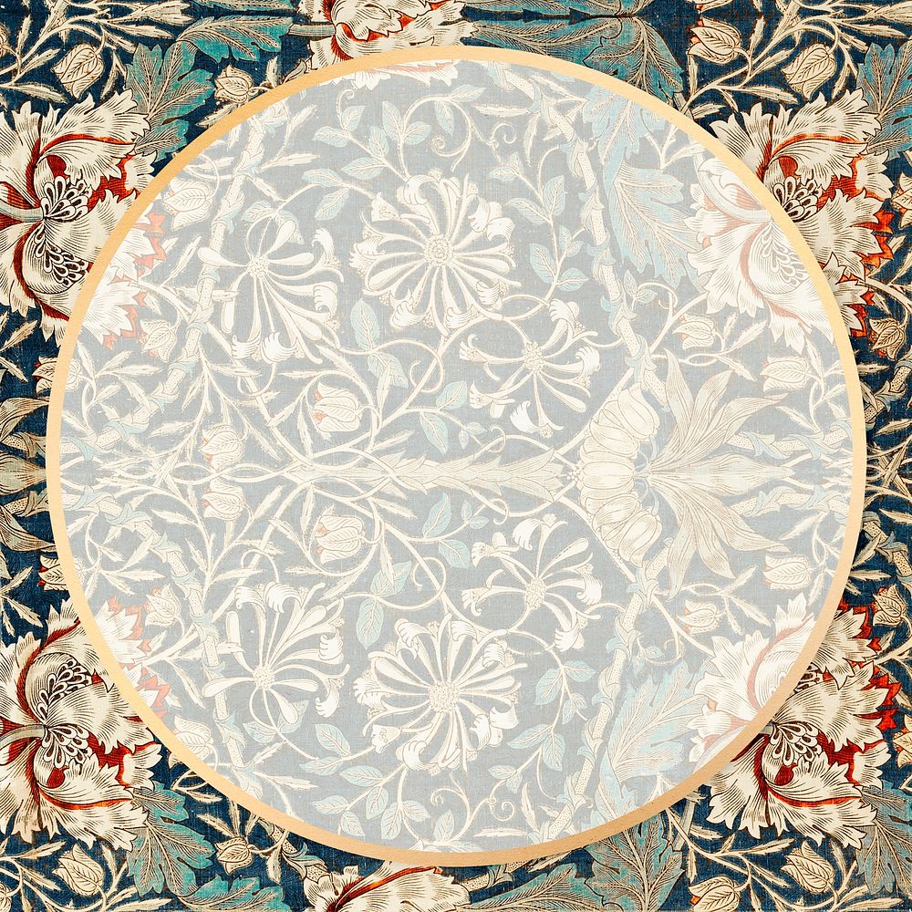 Antique ornamental frame vector border William Morris pattern