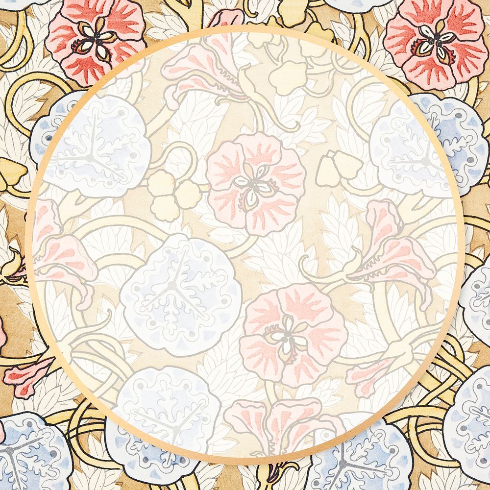 Vintage ornamental frame psd floral pattern