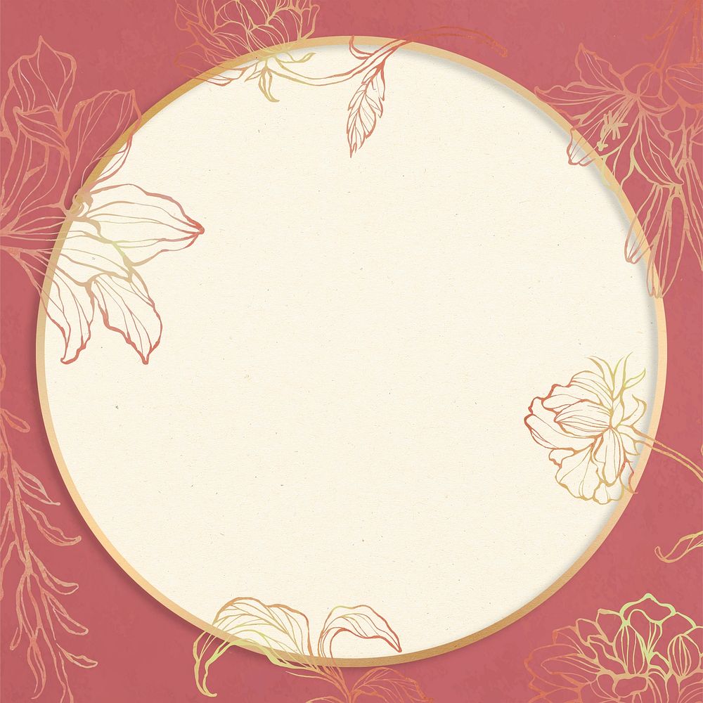 Frame psd with floral pattern vintage style