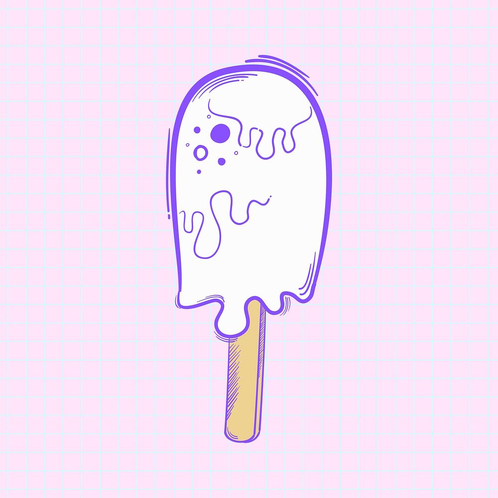 Ice cream funky hand drawn doodle cartoon clipart