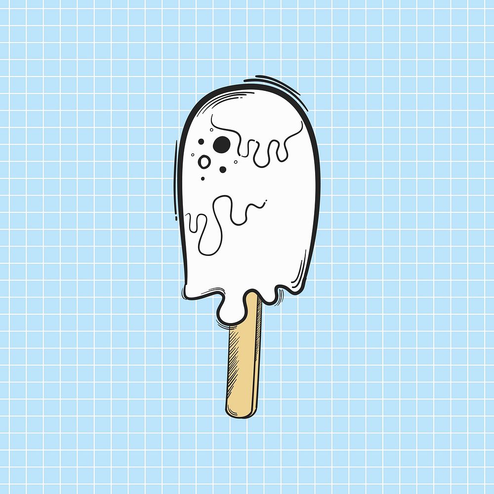 Ice cream pastel doodle cartoon clipart