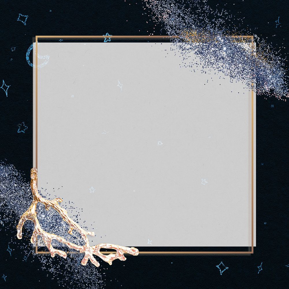Festive glitter frame psd sparkly background