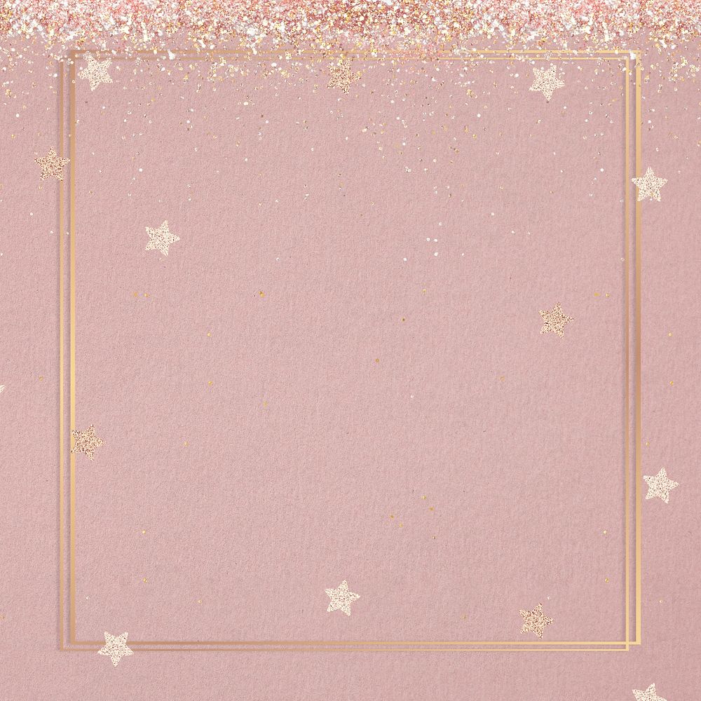 Festive glitter frame psd sparkly star pattern background