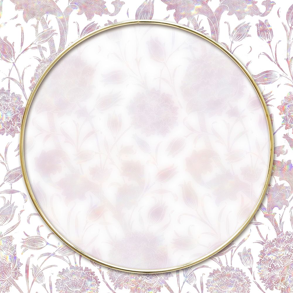 Nature holographic frame psd pattern remix from artwork by William Morris