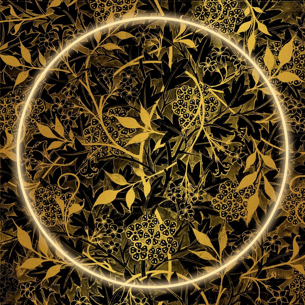 Luxury floral frame pattern remix from artwork by William Morris