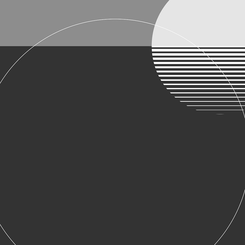 Minimal black and white moon geometric aesthetic background vector