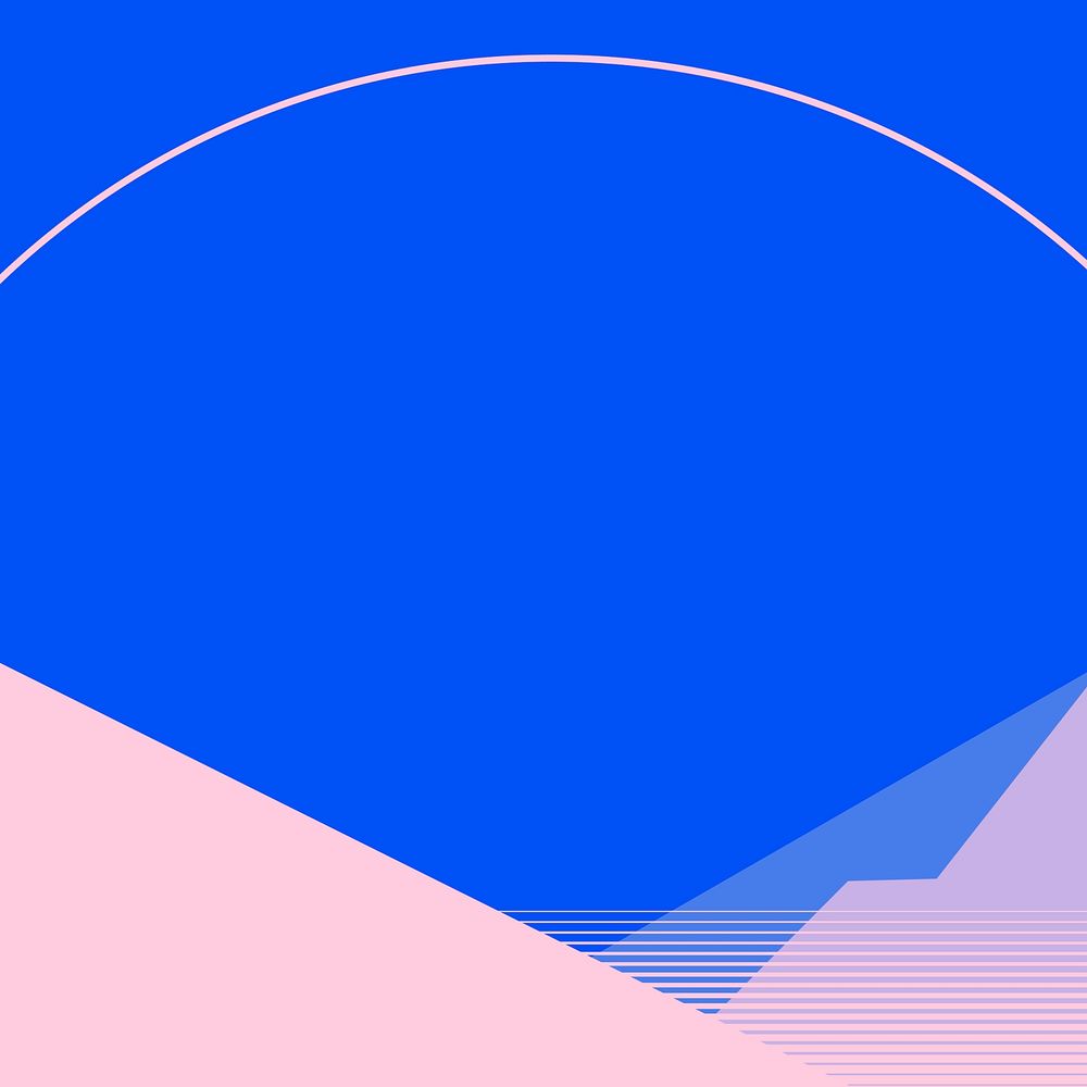 Mountain scenery retrofuturism background in pink and blue