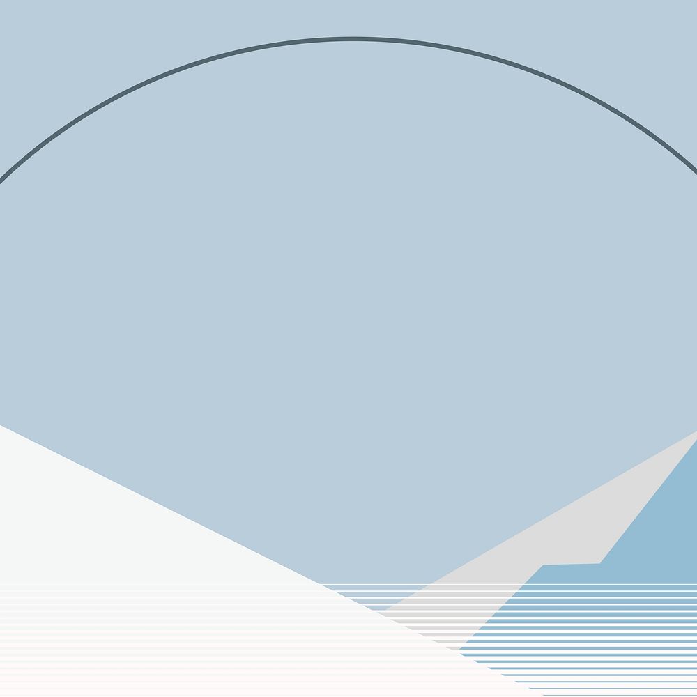 Winter blue mountain background vector in minimal style