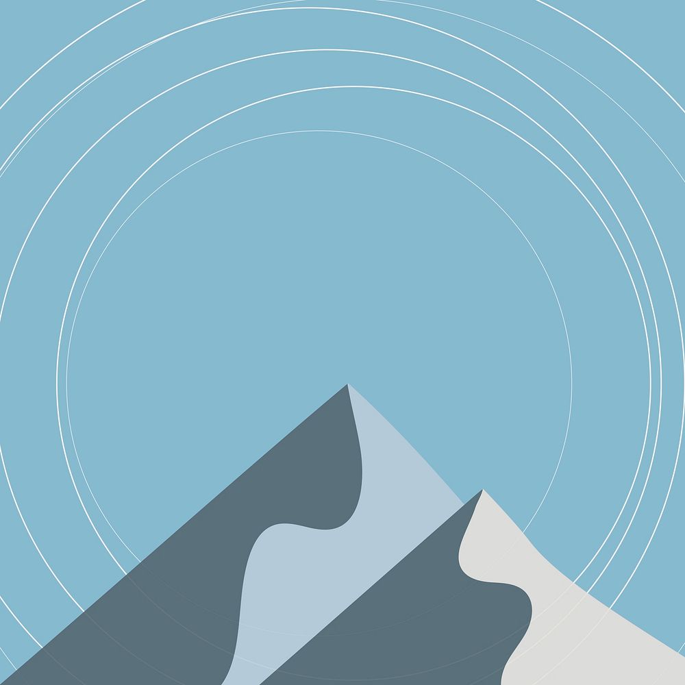 Mountain in winter background vector in blue