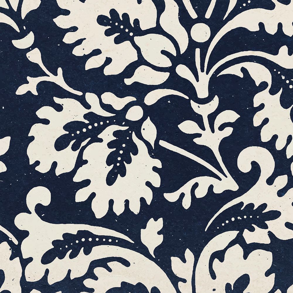 Indigo floral pattern background vector remix artwork from William Morris