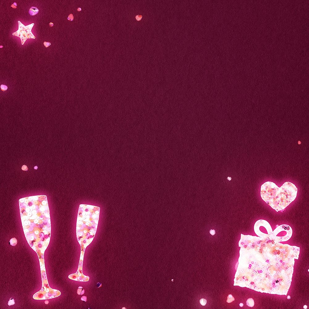 Valentine&rsquo;s celebration pink background psd with sequin texture