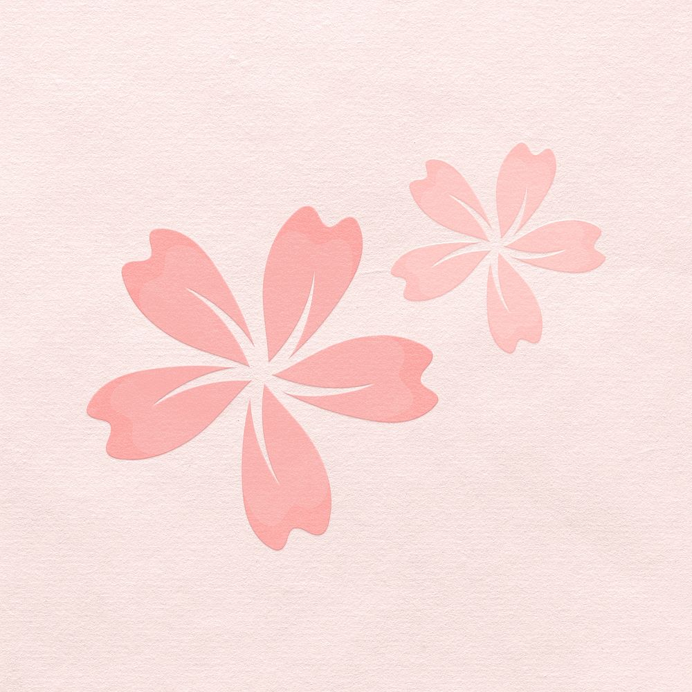 Pink cherry blossom psd design element
